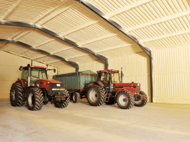 Industriedach von unten